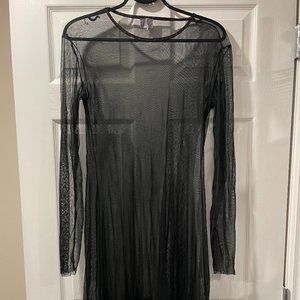 Ruffle Trimmed Mesh Dress